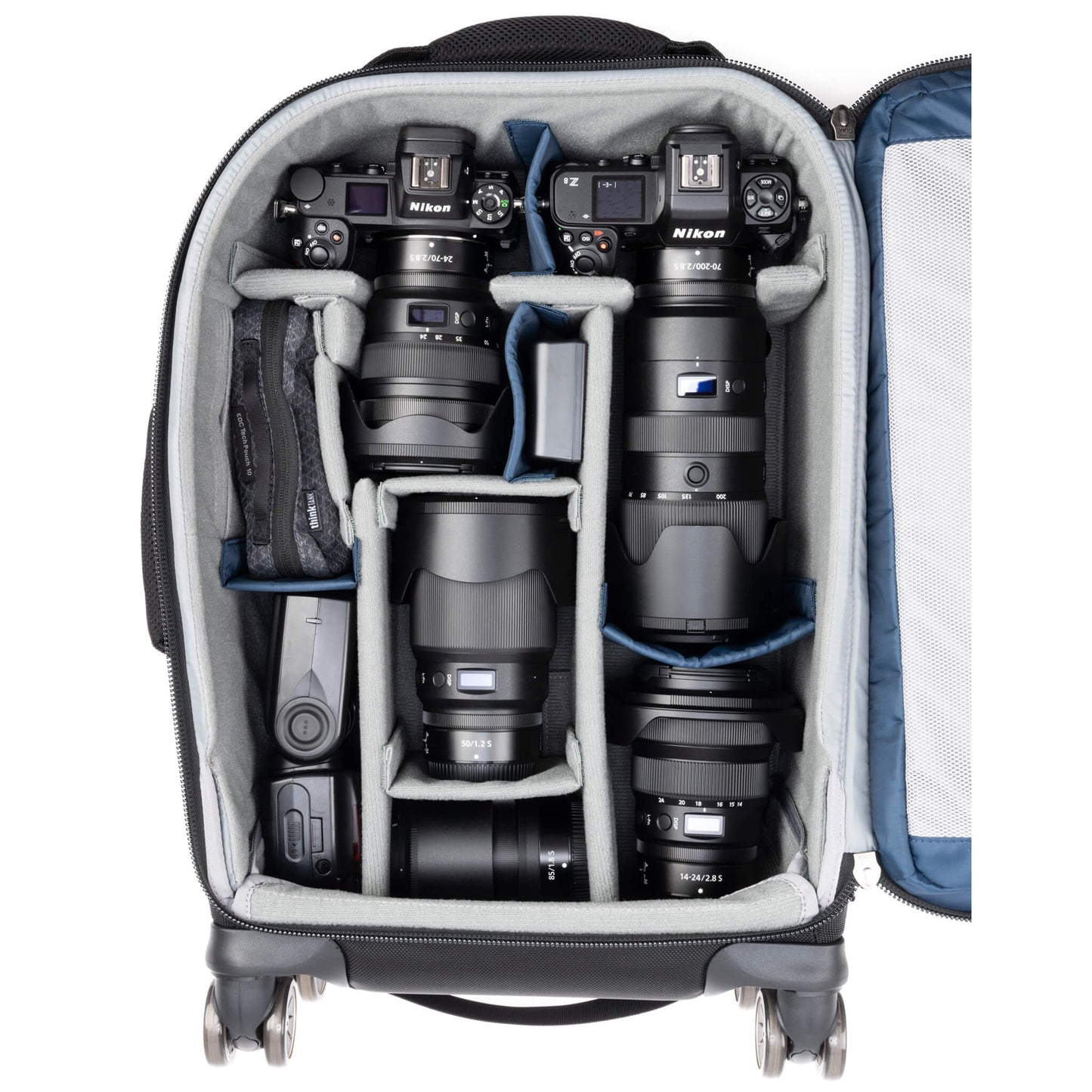 
                  
                    Nikon Z8 mounted to 70-200mm f/2.8, Z9 mounted to 24-70mm f/2.8, 14-24mm f/2.8, 85mm f/1.8, 50mm f/1.2, Flash
                  
                