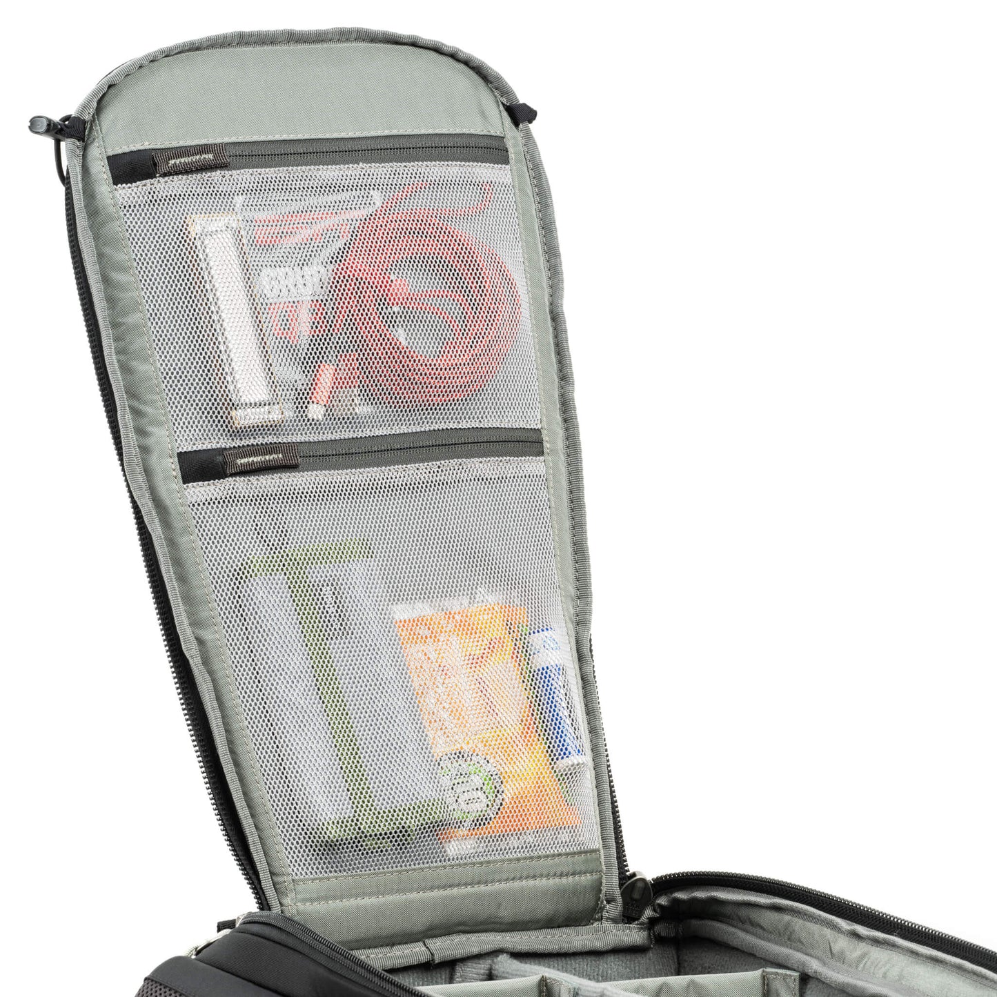 
                  
                    Interior mesh pockets for storing filters, batteries, cables, etc.
                  
                